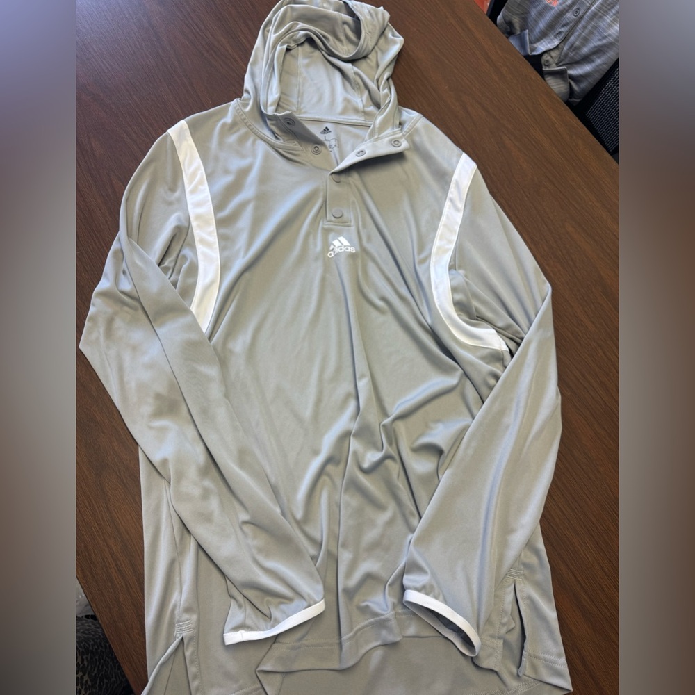 Adidas Light Gray Pullover with White Trim